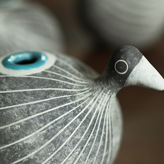 土鳥家族/花器（中・小・ミニ）